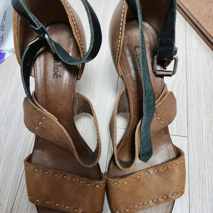 [BUNJANG] Chloé Brown Leather Sandal Heels / 끌로에 브라운 레더 샌들힐