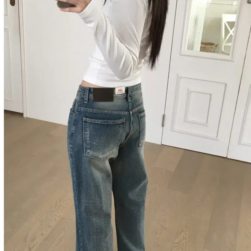 [BUNJANG] OOTJ Semi-Loose Fit Bootcut Denim Pants / 지그재그 OOTJ 세미루즈핏 부츠컷 데님 팬츠
