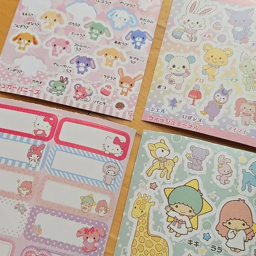 [BUNJANG] Vintage Sanrio Sticker Set (4 Sheets) / 고전 산리오 스티커 ("4장일괄)