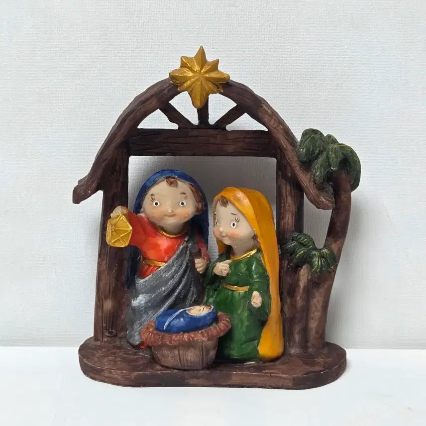 [BUNJANG] 1980s Korean-Made "Holy Family Nativity" Figurine by Aaron / 80년대 국산 응답하라 아론 성물 성가정 예수탄생 성모마리아