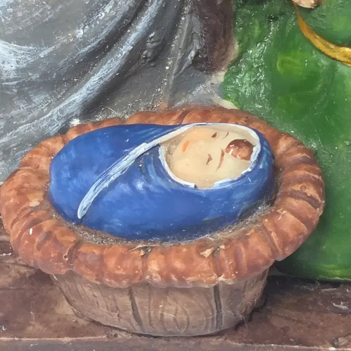 [BUNJANG] 1980s Korean-Made "Holy Family Nativity" Figurine by Aaron / 80년대 국산 응답하라 아론 성물 성가정 예수탄생 성모마리아