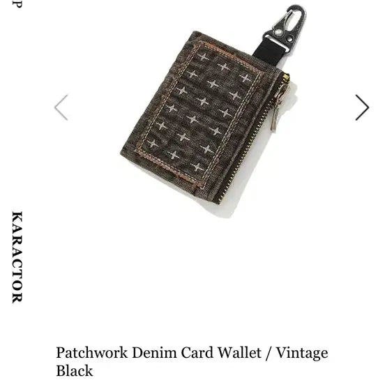 [BUNJANG] KARACTOR Patchwork Denim Card Wallet Black / KARACTOR 패치워크 데님 카드 지갑 블랙