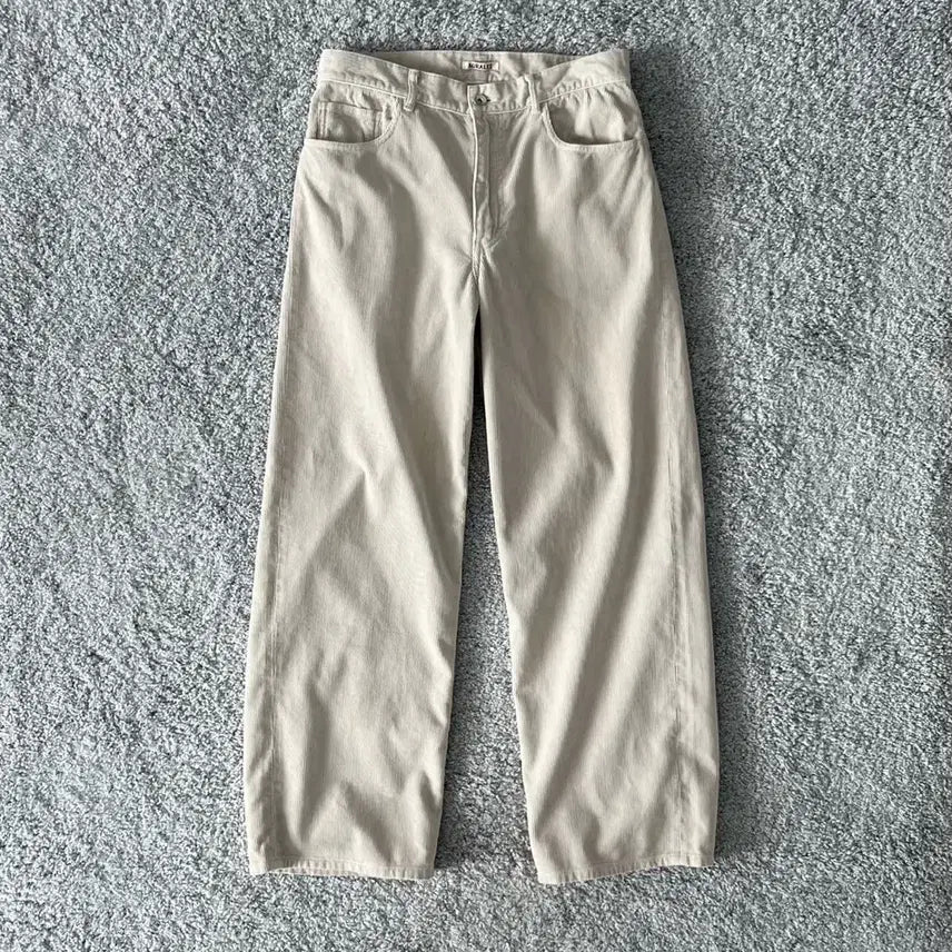 [BUNJANG] Auralee Pigment Dyed Corduroy Wide Pants / 오라리 피그먼트 다이드 코듀로이 와이드 팬츠 화이트 카키 4