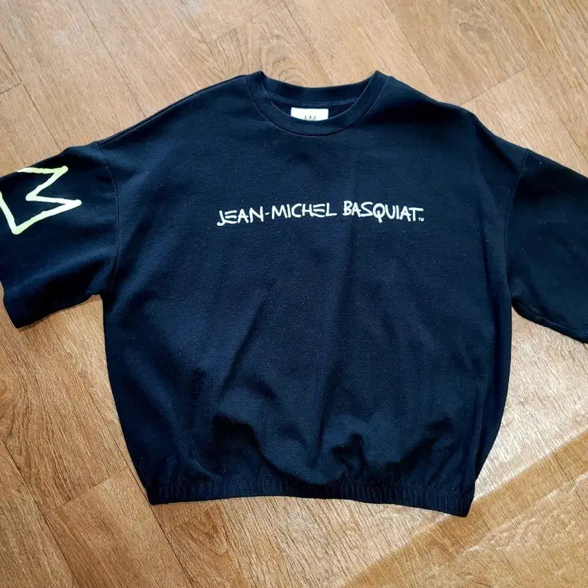 [BUNJANG] Black Sweatshirt Short Sleeve T-Shirt / 검정색 맨투맨 반팔티셔츠