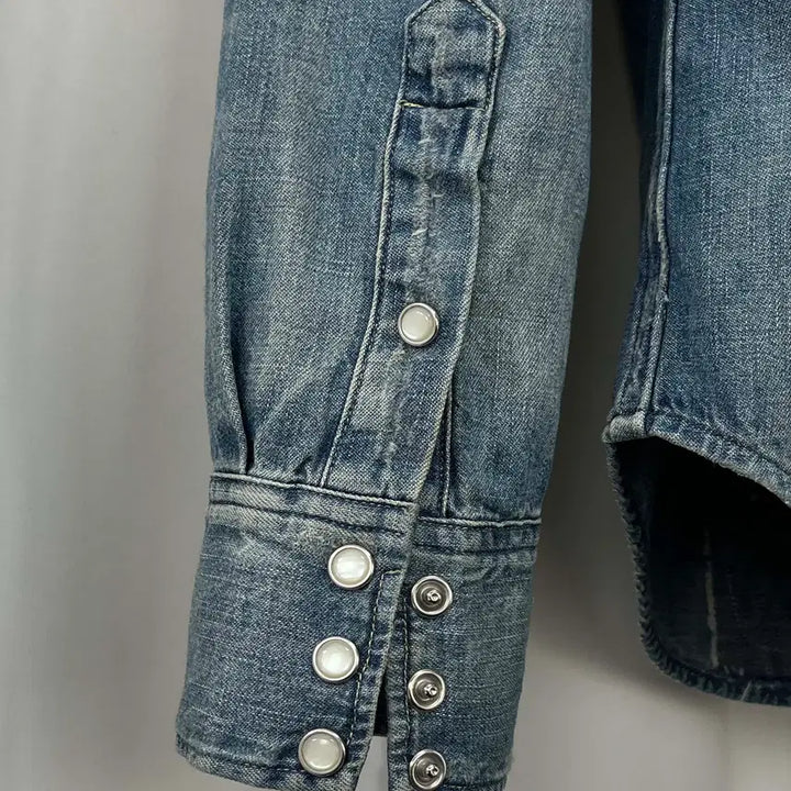 [BUNJANG] Polo Ralph Lauren Concho Embroidered Denim Shirt / 폴로 랄프로렌 콘초 플로워 엠브로이더 리페어 사우스 웨스턴 데님 셔츠
