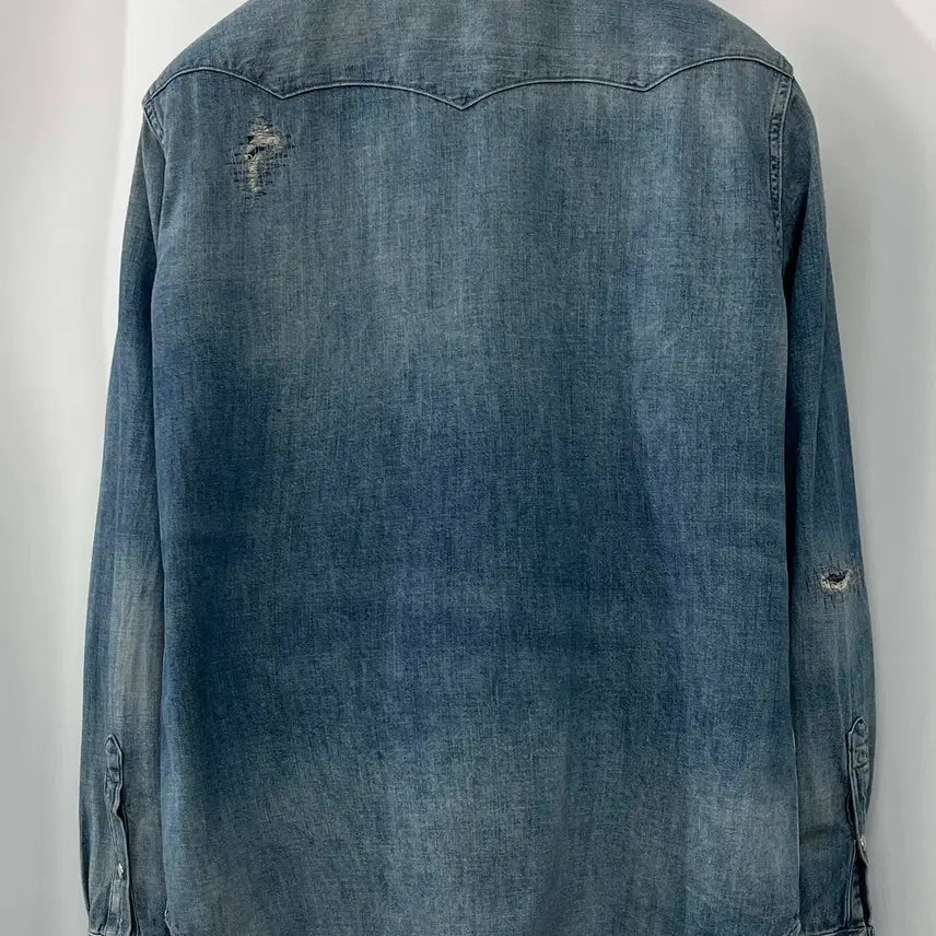 [BUNJANG] Polo Ralph Lauren Concho Embroidered Denim Shirt / 폴로 랄프로렌 콘초 플로워 엠브로이더 리페어 사우스 웨스턴 데님 셔츠