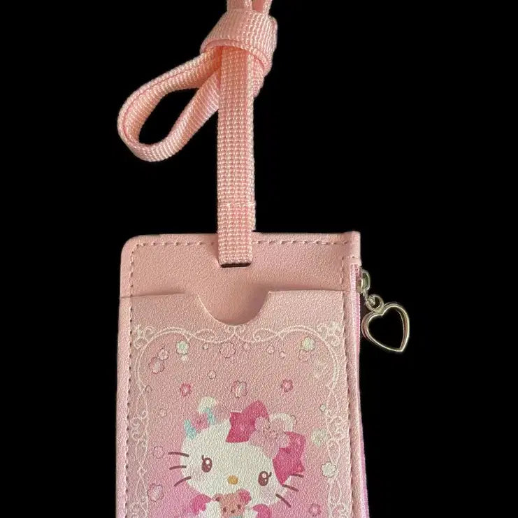 [BUNJANG] Hello Kitty Pink Card Wallet Necklace / 헬로키티 핑크 카드지갑 목걸이형