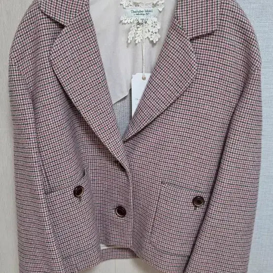 [BUNJANG] Thursday Island Checked Jacket Pink Size 55 / 새상품)Thursday Island 체크 자켓 핑크 55