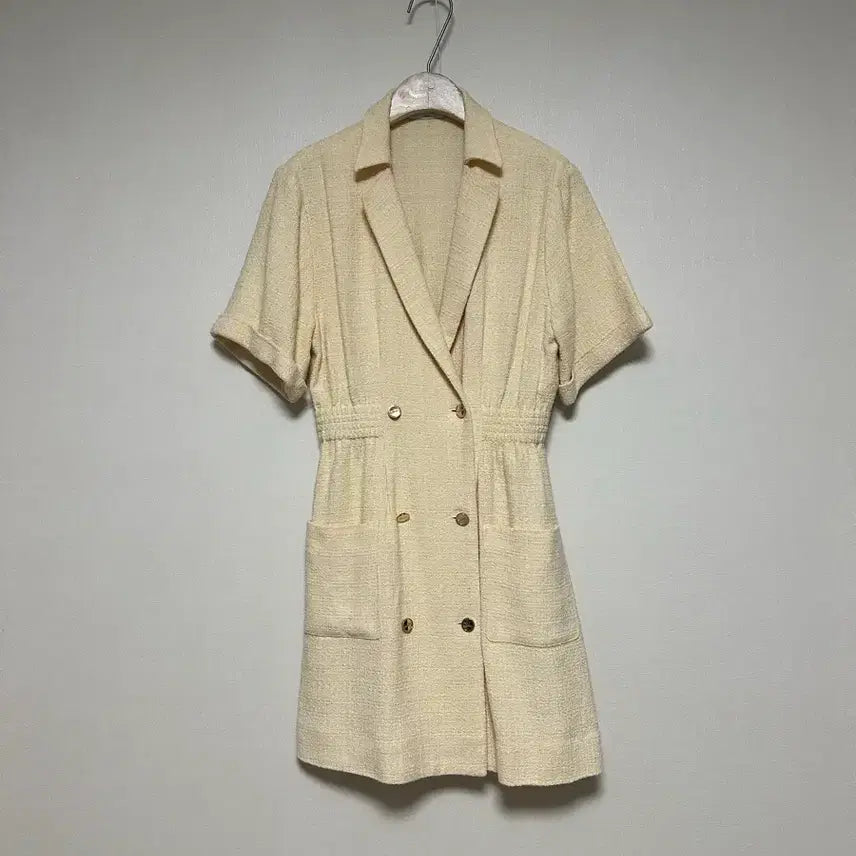 [BUNJANG] Sandro Double-Breasted Tweed Mini Dress / 산드로 더블브레스트 트위드 미니원피스