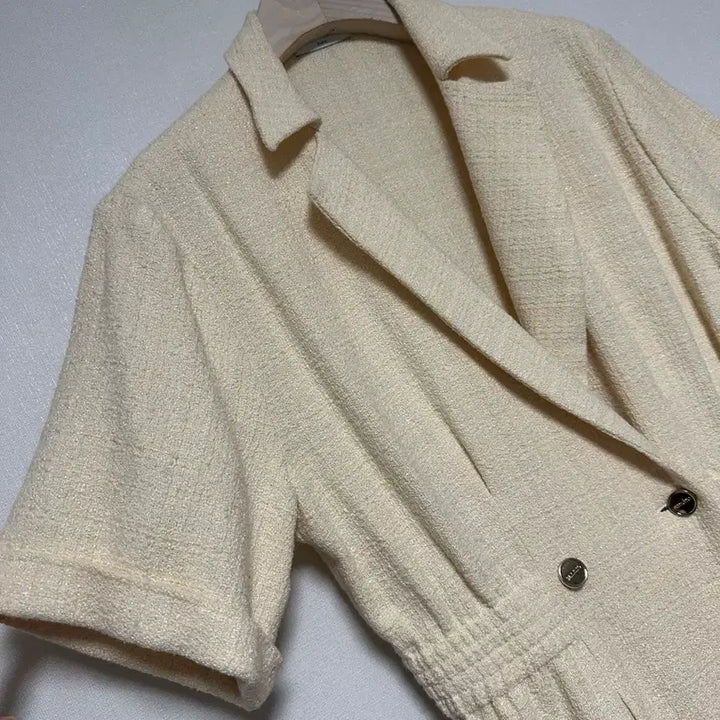 [BUNJANG] Sandro Double-Breasted Tweed Mini Dress / 산드로 더블브레스트 트위드 미니원피스