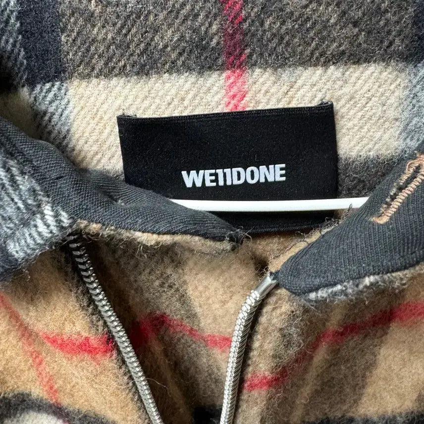 [BUNJANG] We11done Half-Zip Check Anorak Beige (Size L) / We11done 웰던 하프집업 체크 아노락 베이지 / L