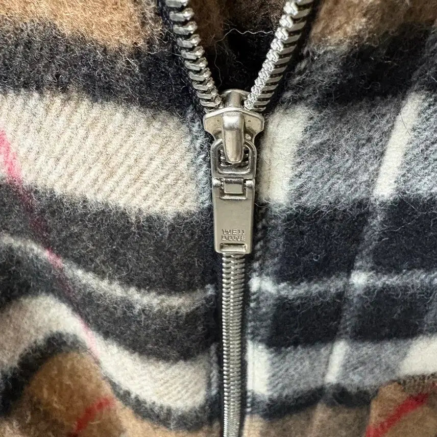 [BUNJANG] We11done Half-Zip Check Anorak Beige (Size L) / We11done 웰던 하프집업 체크 아노락 베이지 / L