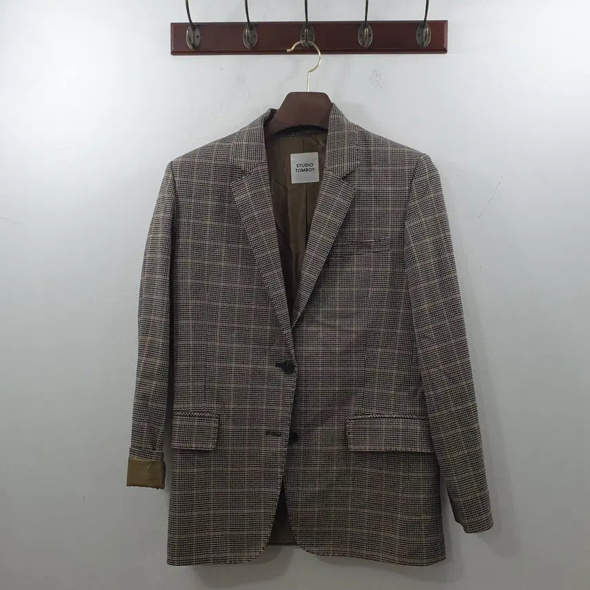 [BUNJANG] Tomboy Brown Check Single Jacket / F 톰보이 여성 브라운체크 싱글자켓