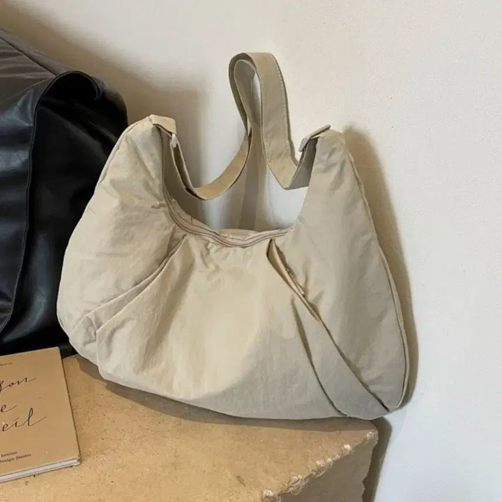 [BUNJANG] Beige Hobo Shoulder Bag / 베이지 숄더백 호보백 스타일 가방