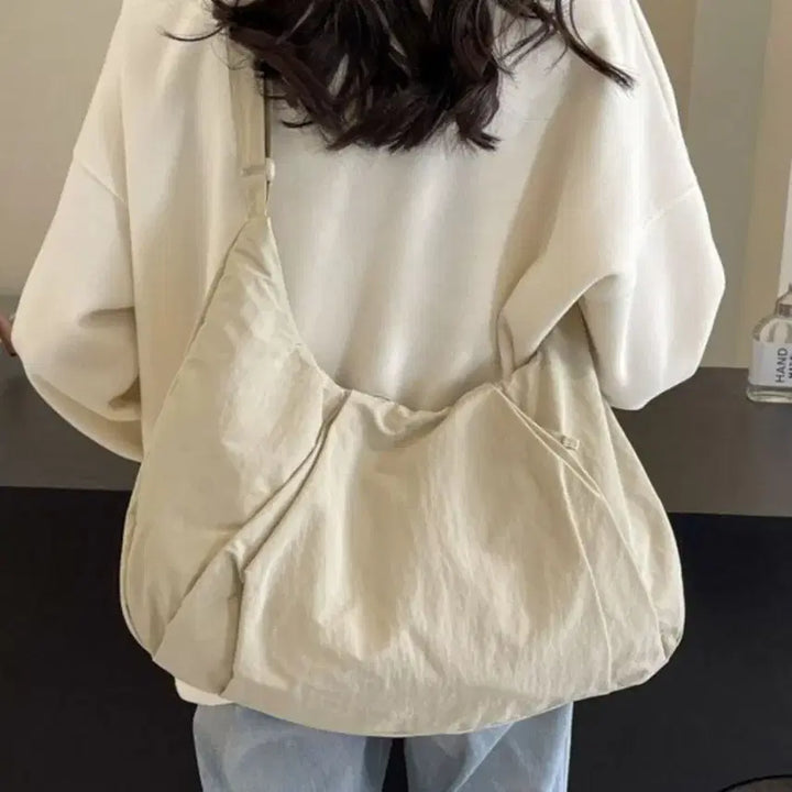 [BUNJANG] Beige Hobo Shoulder Bag / 베이지 숄더백 호보백 스타일 가방