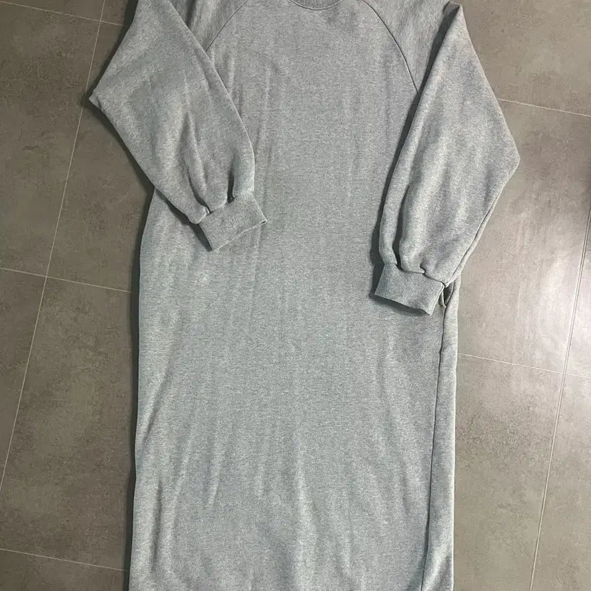 [BUNJANG] Loose Fit Gray Long Sweatshirt Dress / 롱원피스,쭈리면원피스,루즈핏원피스,맨투맨원피스,그레이원피스