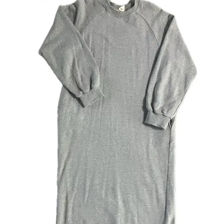 [BUNJANG] Loose Fit Gray Long Sweatshirt Dress / 롱원피스,쭈리면원피스,루즈핏원피스,맨투맨원피스,그레이원피스