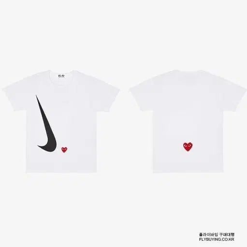 [BUNJANG] Comme des Garcons Play Nike Collaboration White T-shirt / 꼼데가르송 플레이 나이키 콜라보 반팔 티셔츠 화이트 새상품