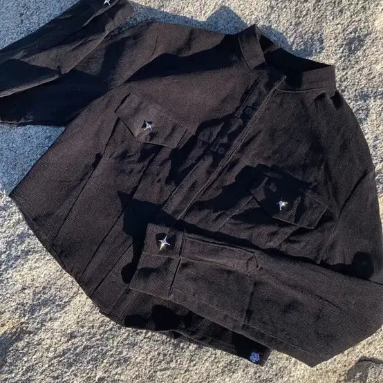 [BUNJANG] ZEDBRIDE Mandarin Corduroy Black Jacket / 제드비드 만다린 코듀로이 블랙 자켓