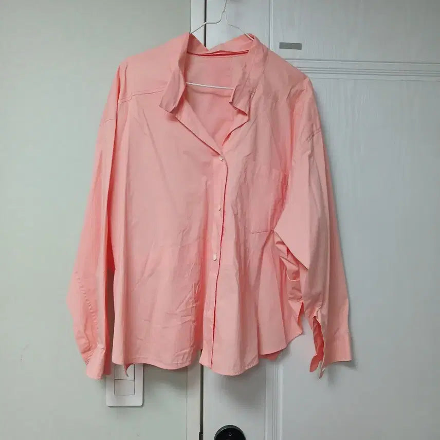 [BUNJANG] Hanssem System Pink Basic Shirt / 한섬시스템 핑크색 기본 셔츠 남방 FREE
