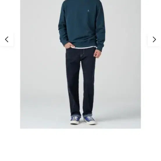 [BUNJANG] Beanpole Embroidered Blue Sweatshirt / 빈폴 자수 블루 스웻 셔츠