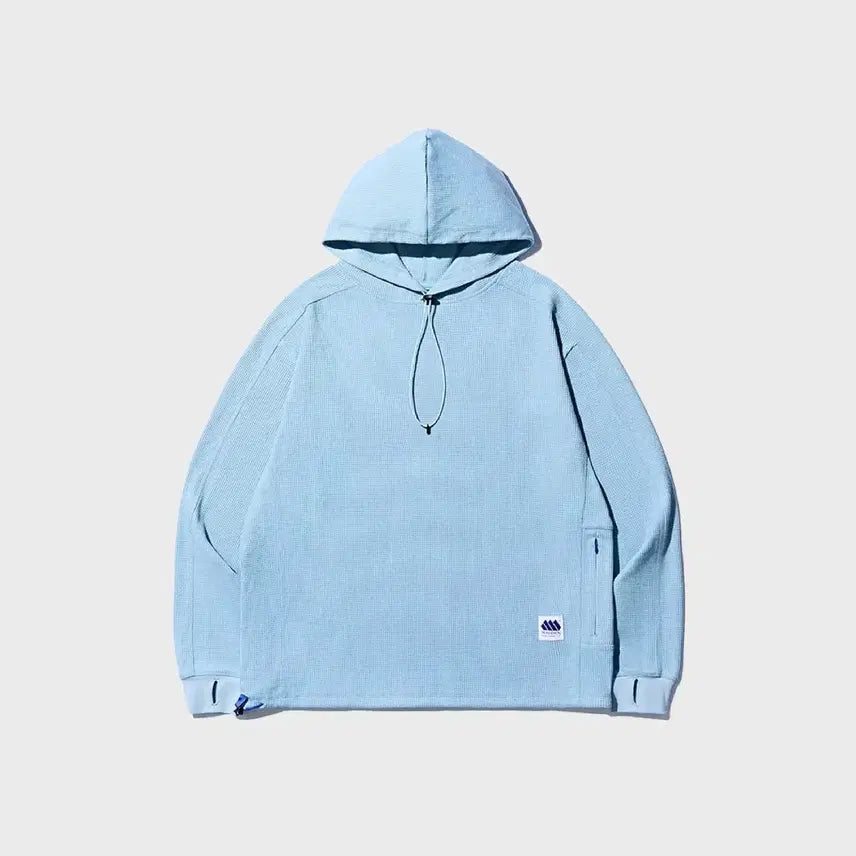 [BUNJANG] Maden Lined Waffle Hoodie Sky Blue / 새상품) 매든 라인드 와플 후디 스카이블루