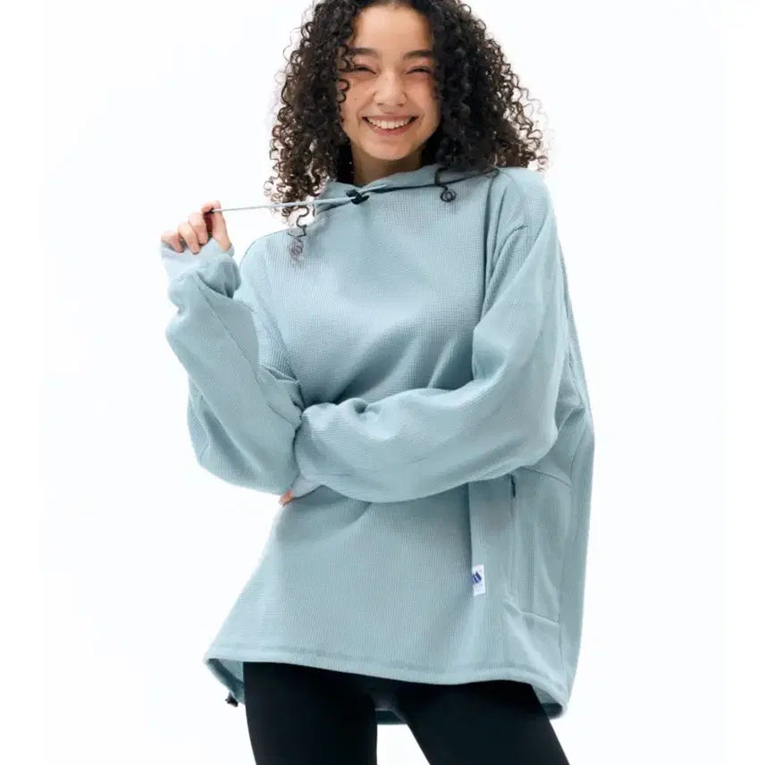 [BUNJANG] Maden Lined Waffle Hoodie Sky Blue / 새상품) 매든 라인드 와플 후디 스카이블루