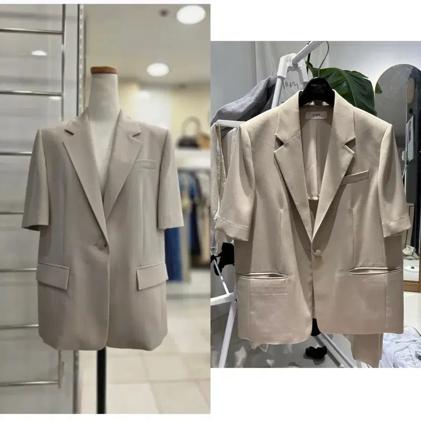 [SOLD OUT] 새상품) 리스트 미니멀 하프 자켓 (라이트베이지 55,66)