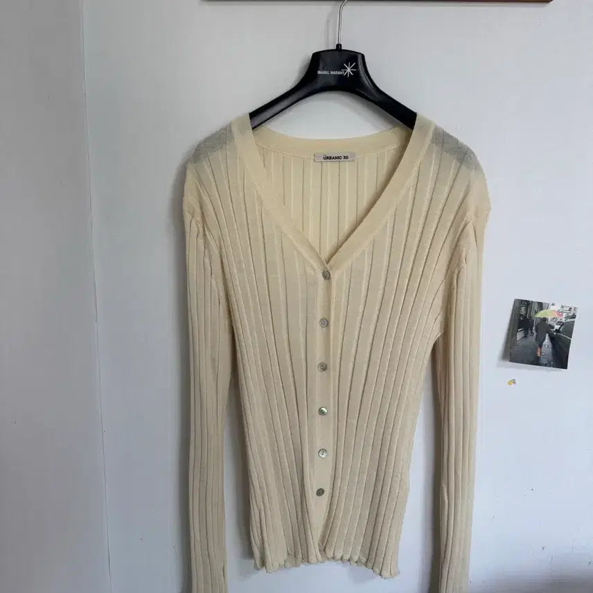 [BUNJANG] Urbanic 30 V-Neck Ribbed Cardigan / 얼바닉30 브이넥 립 가디건