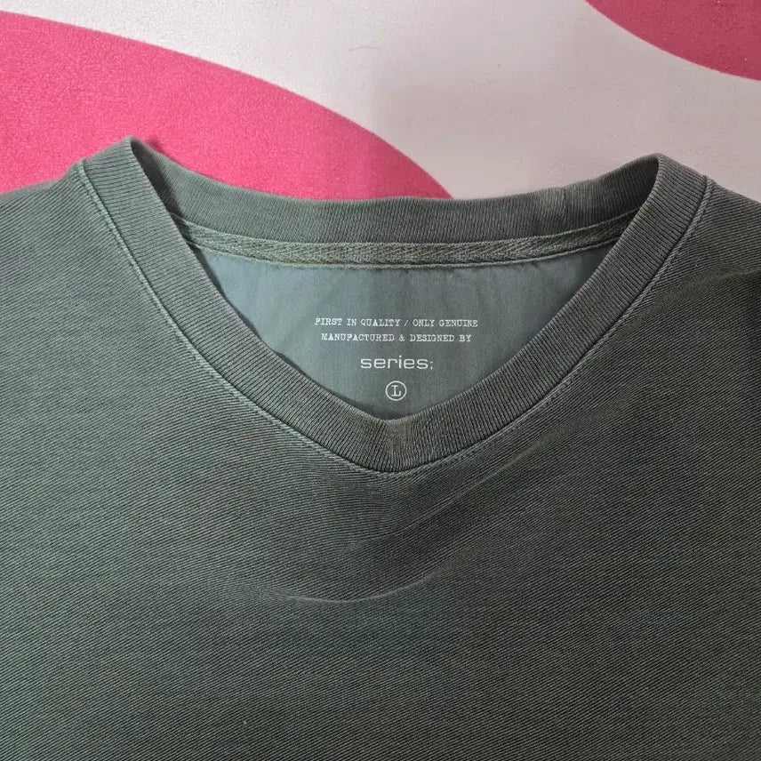 [BUNJANG] Series Pocket Color Block T-shirt / 시리즈 우픈 포켓 배색 반팔 라운드넥 티셔츠 105 오버핏
