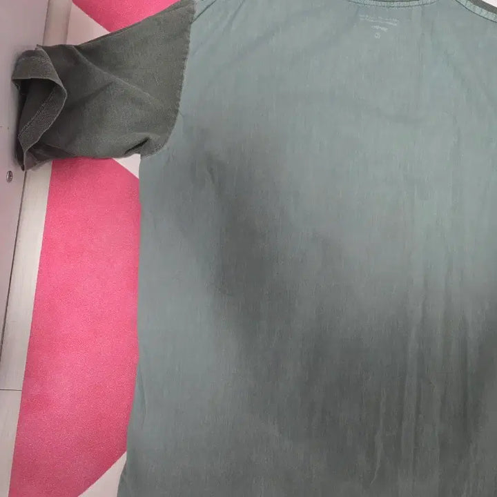 [BUNJANG] Series Pocket Color Block T-shirt / 시리즈 우픈 포켓 배색 반팔 라운드넥 티셔츠 105 오버핏
