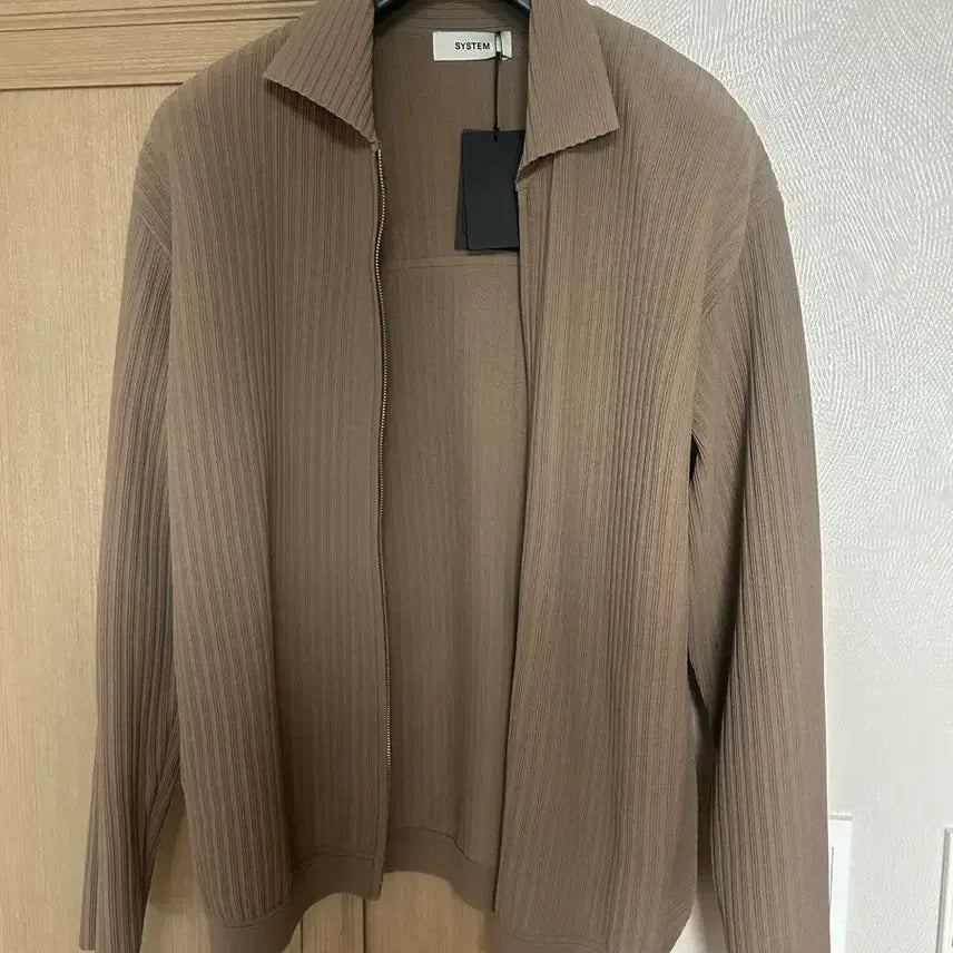 [BUNJANG] System Pleated Zip-Up Jacket Brown / 시스템 플리츠 짚업 자켓 브라운