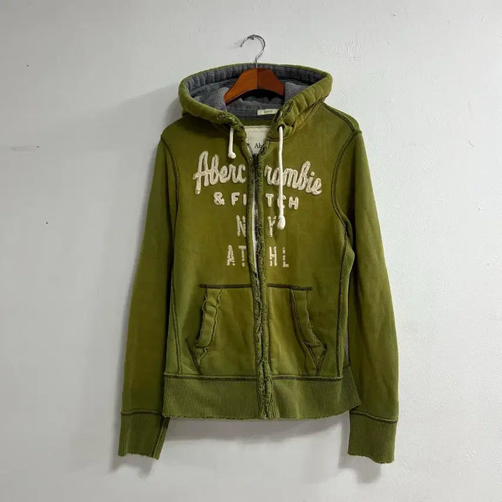 [BUNJANG] Abercrombie Olive Hooded Zip-up / 아베크롬비 올리브 후드집업