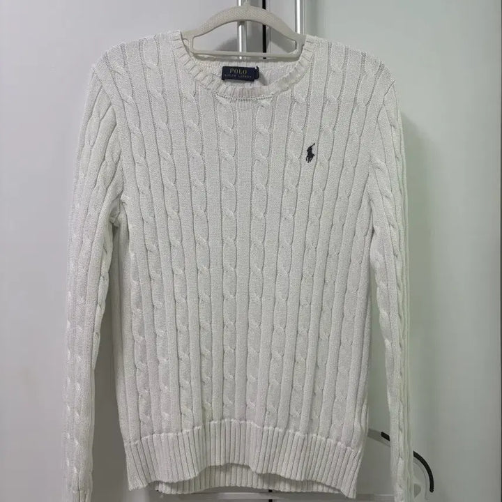 [BUNJANG] Polo Ralph Lauren White Cable Knit Sweater / 폴로 랄프로렌 화이트 케이블 니트