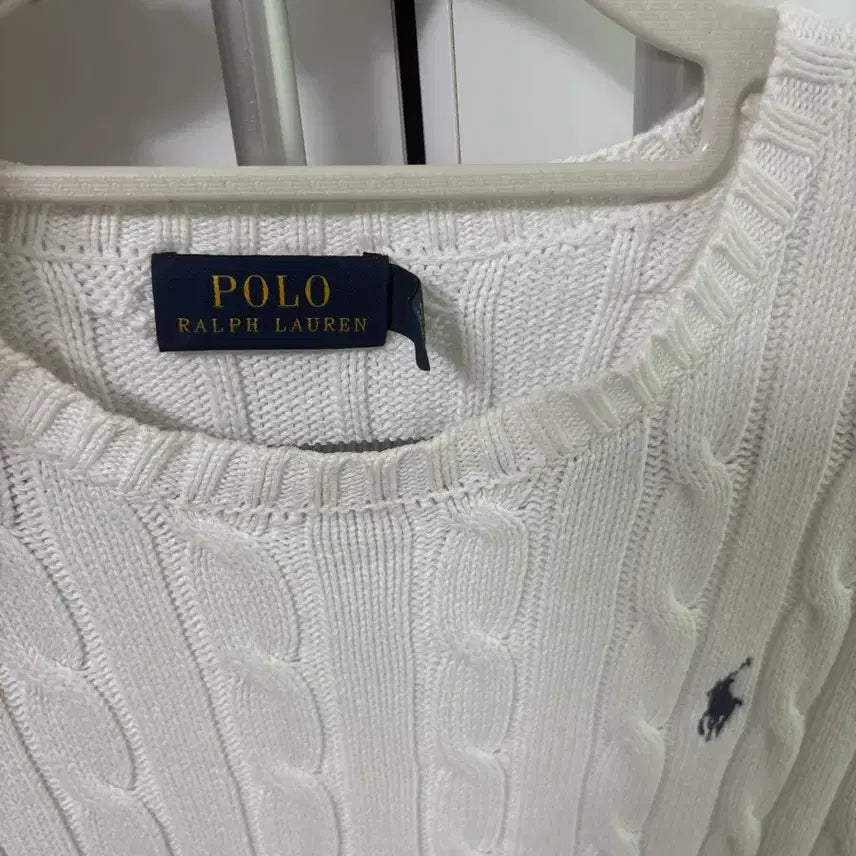 [BUNJANG] Polo Ralph Lauren White Cable Knit Sweater / 폴로 랄프로렌 화이트 케이블 니트
