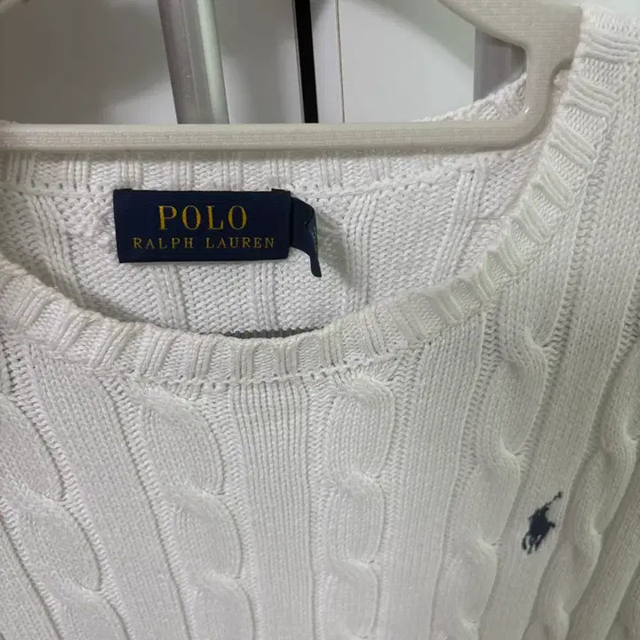 [BUNJANG] Polo Ralph Lauren White Cable Knit Sweater / 폴로 랄프로렌 화이트 케이블 니트