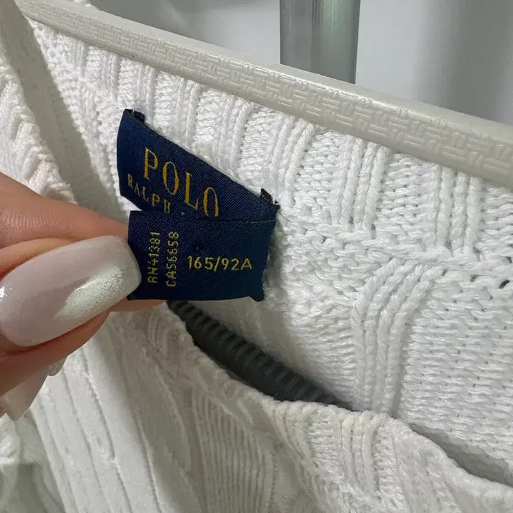 [BUNJANG] Polo Ralph Lauren White Cable Knit Sweater / 폴로 랄프로렌 화이트 케이블 니트