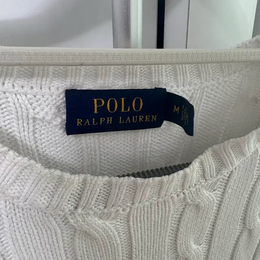 [BUNJANG] Polo Ralph Lauren White Cable Knit Sweater / 폴로 랄프로렌 화이트 케이블 니트