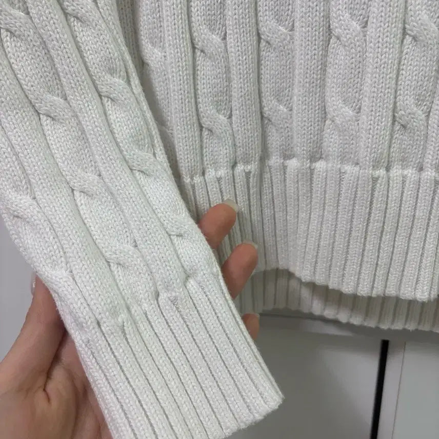 [BUNJANG] Polo Ralph Lauren White Cable Knit Sweater / 폴로 랄프로렌 화이트 케이블 니트