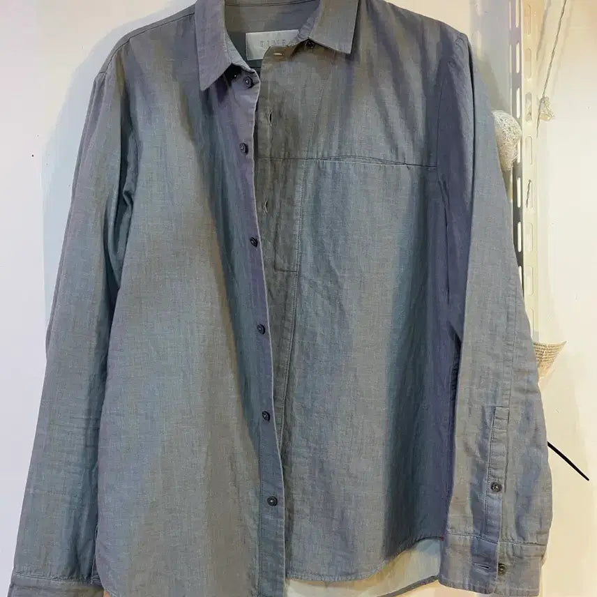 [BUNJANG] TIME Shirt Blue Gray / TIME 셔츠 남방 블루 그레이