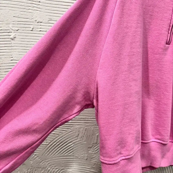 [BUNJANG] ANEU Pink Half-Zip Sweatshirt / 앤유 핑크 하프집업 맨투맨티