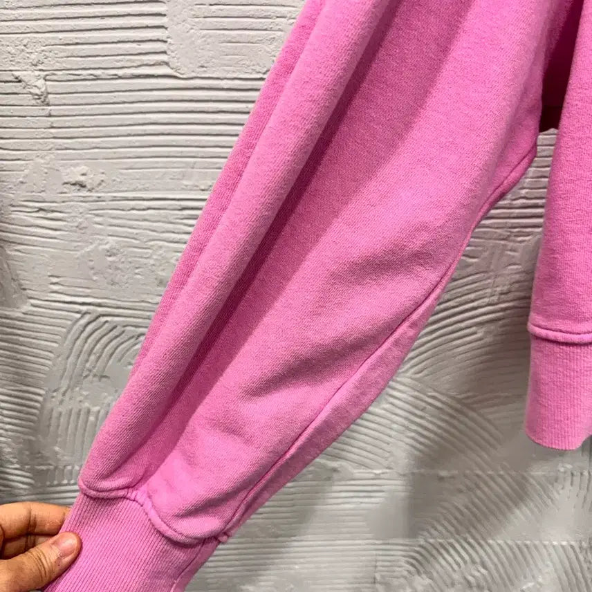 [BUNJANG] ANEU Pink Half-Zip Sweatshirt / 앤유 핑크 하프집업 맨투맨티