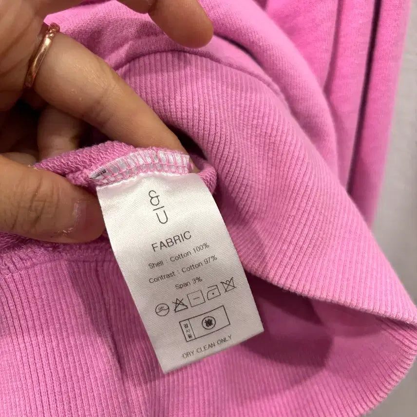 [BUNJANG] ANEU Pink Half-Zip Sweatshirt / 앤유 핑크 하프집업 맨투맨티