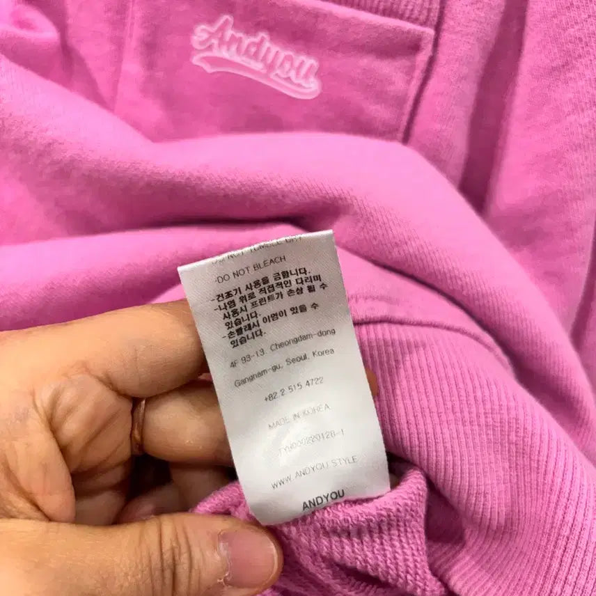 [BUNJANG] ANEU Pink Half-Zip Sweatshirt / 앤유 핑크 하프집업 맨투맨티