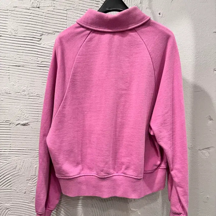 [BUNJANG] ANEU Pink Half-Zip Sweatshirt / 앤유 핑크 하프집업 맨투맨티