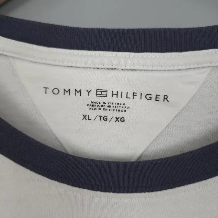 [BUNJANG] Tommy Hilfiger Logo Line T-shirt White XL / 타미힐피거 Tommy Hilfiger 로고 라인 반팔티 화이트 XL