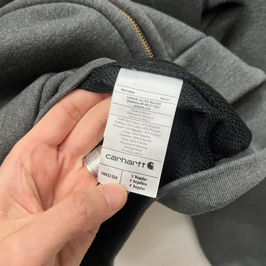 [BUNJANG] Carhartt Thermal Rain Defender Gray Heavy Hooded Zip-Up S / 칼하트 써멀 레인디펜더 그레이 헤비 후드 집업 S