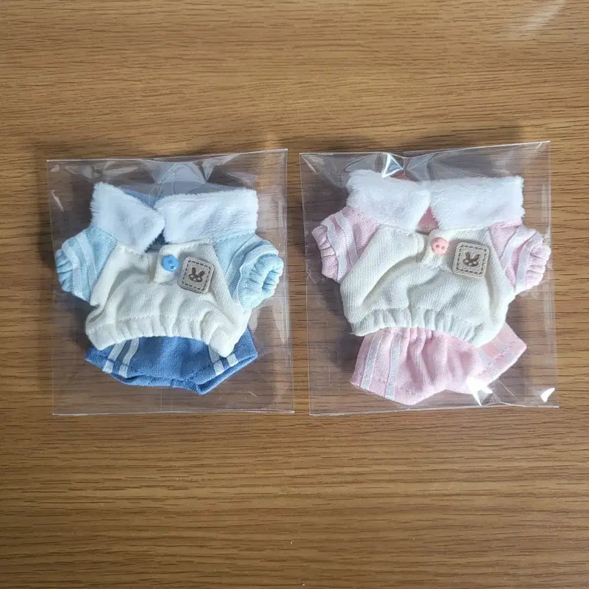 [BUNJANG] 10cm Doll Training Suit Bundle Set / 10cm 솜옷 인형옷 츄리닝 체육복 트레이닝복 블루 핑크 일괄