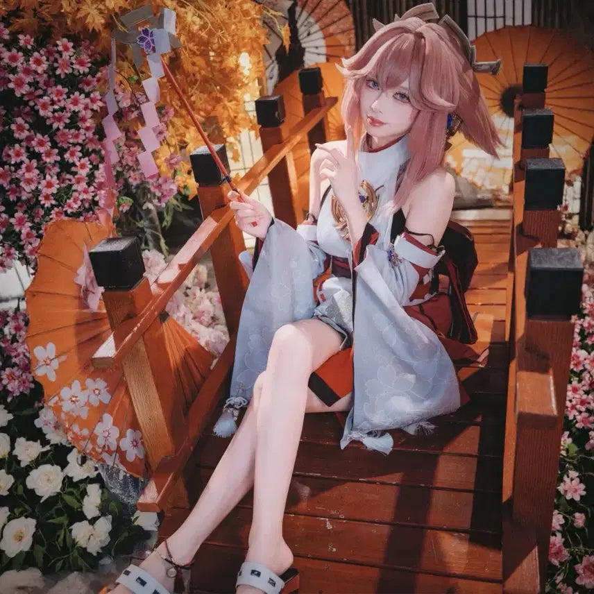 [BUNJANG] Genshin Impact Yae Miko Cosplay Full Set / 원신 야에 미코 코스프레 풀세트