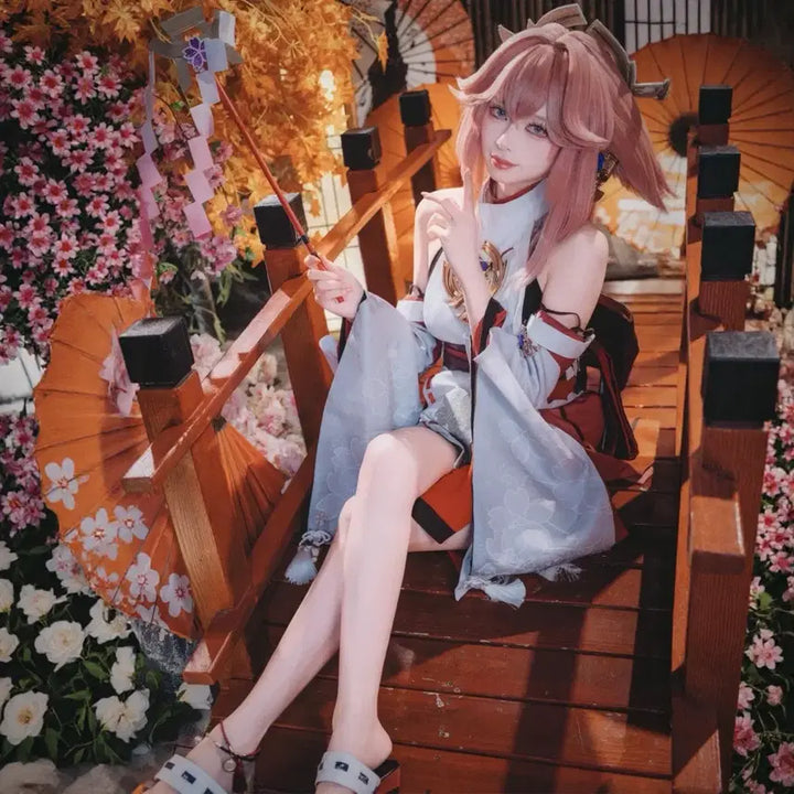 [BUNJANG] Genshin Impact Yae Miko Cosplay Full Set / 원신 야에 미코 코스프레 풀세트